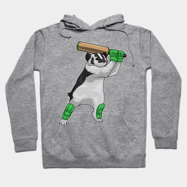 Honey badger Cricket Cricket bat Hoodie by Markus Schnabel